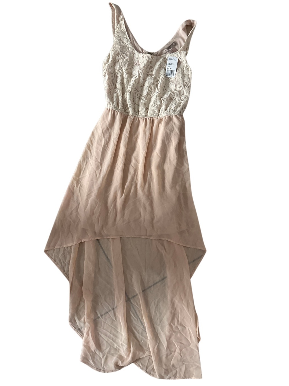 Forever 21 Lace Bodice High-Low Dress in Blush and Ivory